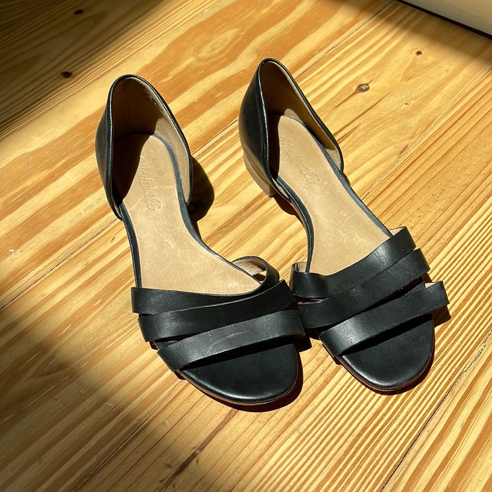 Madewell leather 3-strap flat sandals